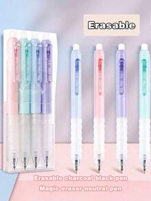 8支學生可點擊可擦拭凝膠筆，藍色與黑色，易擦拭熱感可擦墨水，開學季 - A - 查看 2
