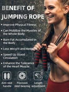 Fast Jump Rope With Non-Slip Foam Handle Adjustable Length Smooth Bearings Weighted Steel Speed Skipping Rope For Adults Men Women Jump Ropes For Aerobic Exercise Fitness Home Workouts Weight Loss Fat Training Gym Equipment Accessories - Multicolor - View 7
