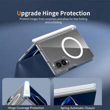 Transparent Magnetic Phone Case, Compatible With MagSafe, Spring Magnetic Hinge Protection, Strong Magnetic Ultra-Thin 360° Protective Phone Cover, Compatible With Samsung Galaxy Z Fold8, Z Fold 8 Ultra, Z Fold 7, Z Fold 6, Z Fold 5 - Clear - View 6