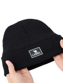 CAMEL CROWN Knitted Beanie Hat, Soft Warm Skull Cap, Winter Cuffed Beanie For Outdoor Sports Skiing Travel And Daily Wear - Black - View 2