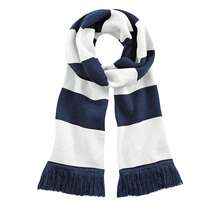 Beechfield Varsity Unisex Winter Scarf (Double Layer Knit) - French Navy / White - View 1