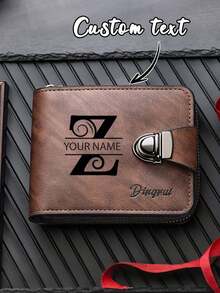 Personalized Men's Wallet With Custom Name & Initial, Custom Bifold Wallet, Card Holder, Personalized Wallet, Birthday Anniversary Gift For Him - Multicolor - View 7