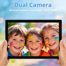 Qetupa Tablet Android 15 inci 10,1 inci dengan casing, pelindung layar, keyboard, dan stylus, RAM 8GB + ROM 128GB/256GB, prosesor MTK8788, layar sentuh 1280x800, kamera depan 5MP dan kamera belakang 13MP, baterai 6000mAh, tidak mendukung kartu SIM (adaptor tidak termasuk). - Purple - View 6