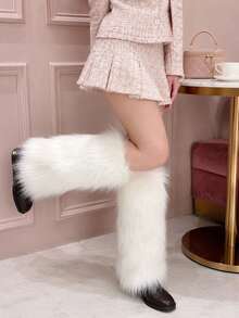 Women's Fluffy Leg Warmers - Soft & Plush Boot Covers, Great For Halloween And Santa Claus Costumes In Winter - Multicolor - View 12