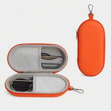 Estuche de gafas de diseño minimalista colorido tipo macaron de PU con carcasa dura ovalada, cremallera y mosquetón metálico, ligero, caja de almacenamiento de gafas de moda, apto para gafas de lectura, mujeres, hombres, niños, bolso, mochila, viaje, escuela, oficina, regalo de cumpleaños - Multicolor - Ver 14