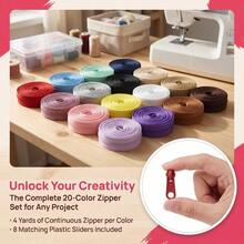 1 Set = 4 Zippers + 8 Plastic Zipper Pulls, 20 Colors Available, Zipper Set With Matching Color Plastic Zipper Pulls, Suitable For Clothing, Bags, Home Textiles And Other Sewing Tools - A - View 1