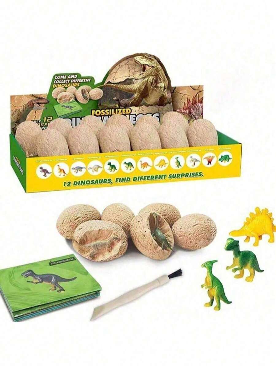 1/3/6/12pcs Random Item Excavation Of Dinosaur Eggs, Wedding Gifts, Party And Surprise Dinosaur Excavation, Paleontological STEM, Fun Science Activity Gift Set,Halloween Decor,Wedding Decor. - Multicolor - View 1