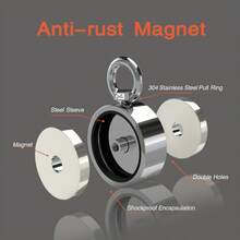 Magnetic Fishing Round Neodymium Boron Magnet Rubidium Magnet Double-Sided Fishing Tool Suction Cup Set 2000cm-65FT - Special Rope Set - Magnetic Hook Set - View 7