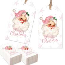 1/56/62/74pcs Of Burlap Christmas Gift Bags-With A Christmas Tag, Bulk Drawstring Bags For Christmas Parties, Suitable For Wallets, Additions, And Decorations, Available In 6 Styles Of Burlap Christmas Gift Bags - Multicolor - View 3