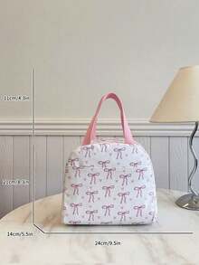 Student Portable Insulated Lunch Bag, Thickened Cute Fruit Lunch Tote With Bow And Heart Pattern - Multicolor - View 10