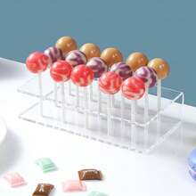 1pc/2pcs Acrylic Cake Lollipop Stand - Transparent 15-Hole Lollipop Display Rack, Suitable For Colorful Candy Lollipops, Cupcakes And Desserts - Perfect For Parties And Events, Party Dessert Display, Vertical Lollipop Stand - Clear - View 7