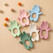 1pc Rabbit Shaped Silicone Baby Teething Toy, Multi-Texture Surface Design Suitable For Baby Chewing, Durable And Easy To Clean, Baby Bath Toy - Multicolor - View 12