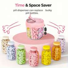 Portable Pill Box 7-Day Large Capacity Pill Storage Box Vitamin Storage Box Anti-Confusion Design Large Opening Easy Access Travel Pill Box - Two-ribbed Pill Box - View 6