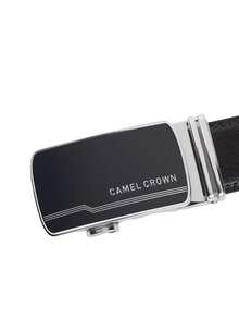 CAMEL CROWN Men's Leather Belt, Automatic Buckle Business Formal Waist Belt, Adjustable Formal Belt, Suitable For Daily Work And Casual Wear - Black - View 3