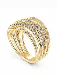 1pc Elegant Cubic Zirconia Ring For Women, Wedding Engagement Party Jewelry, Valentine's Day Gift - Yellow Gold - View 5