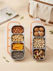 Portable Divided Lunch Box With Lid / Student & Office Worker Meal Box, Multi-Functional Fruit & Snack Airtight Container (2-Compartment/3-Compartment/4-Compartment Optional), Odor-Proof Stainless Steel Divided Fresh-Keeping Box, Sealed Lunch Box With Handle, Office Worker Weight Loss Meal/Fruit & Snack Storage Box, Portable Picnic Lunch Box - Multicolor - View 14