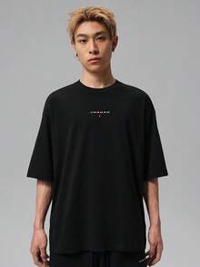 Jordan Kaos Rajut Lengan Pendek Tanpa Kerah Pria AS FLT ES 96 OS PCH SS CRW TIO0035-010 - Hitam - View 1
