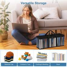 3-Pack DVD CD Storage Boxes – Holds 99 Discs, Portable Carrying Case With Handles, 58x22x13cm For Home & Travel - View 3