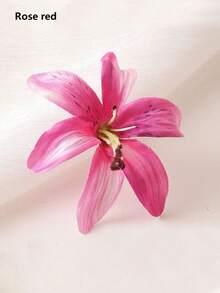 5pcs Multicolor Artificial Lily Flower Heads, Realistic Fake Flower Heads, Suitable For Crafts, Floral Arrangements, Wedding Bouquets, Wreaths And Home Party Decoration - Multicolor - View 7