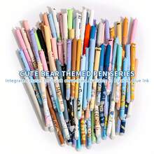 14pcs/35pcs Random Animal Pattern Erasable Ballpoint Pens, 0.5mm Blue Ink With Eraser, Fun Learning Stationery Supplies, Back To School Gift, Suitable For Students - Multicolor - View 8