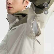 Columbia Men's Outdoor Hiking Hooded Waterproof Softshell Jacket - Olive Green/Off-white - View 4