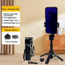 Portable Selfie Stick Tripod With Wireless Detachable Remote And Extendable Multifunctional Tripod, Compatible With 4–7 Inch Phones/Android Devices - Mini Extendable Handle Phone Tripod, Compact Pocket-Sized Tripod For Travel, Sports, Photography, Live Streaming And Video Recording - Multicolor - View 11