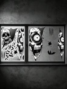 8/4/1 Sheets Halloween Window Decals – Double-Sided, Removable Glass Stickers For Spooky Atmosphere And Indoor Party Decor; Perfect For Halloween Window Decorations - Multicolor - View 5