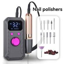 LEVIATECH 1pc Professional Rechargeable Electric Nail Drill, 1800mAh Portable Electric File With LCD Display, 11 Drill Bits, Adjustable Speed And Forward/Reverse Rotation, Suitable For Acrylic Gel Nail Removal, Manicure, Pedicure, Home And Salon Use - Multicolor - View 12
