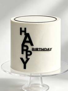 1/2/3/4pcs Fashionable Minimalist Black "Happy Birthday" Cake Toppers, Acrylic Cake Decorations - View 5