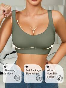 6 PCS Women's High-Elasticity Shockproof Bra: This Bra Features A Push-Up, Supportive, Breathable, Quick-Drying, And Highly Elastic Design Suitable - Multicolor - View 8