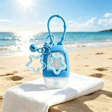 Portable Small Hand Sanitizer Bottle With Silicone Sleeve, Keychain And Star Charm, Leak-Proof Design, Reusable, Suitable For Soap, Lotion, Etc., Travel Size Hand Sanitizer Bottle With Colorful Silicone Sleeve And Keychain, Suitable For Office, Gym, Travel And School - Multicolor - View 5