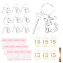 25pcs 15th Key Bottle Opener Keychain Bulk 15th Birthday Party Favors, 15th Beer Key Chain Ring Bottle Opener Wedding Anniversary Gifts For Guests Decor Or Souvenirs - A - View 13