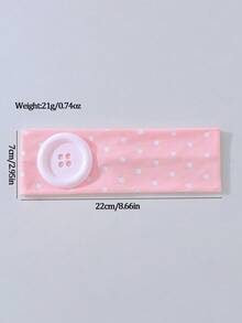 1件女款時尚多巴胺鈕扣裝飾波點印花柔軟防滑髮箍，彈性瑜伽運動髮飾，適合日常穿搭與多種場合 - 彩色 - 查看 6