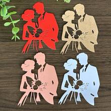 1pc Wedding Couple Metal Cutting Template, Suitable For Scrapbooking DIY, Photo Album Decoration, Embossed Paper Card - Wedding - View 8