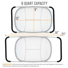 SANNAX Kitchen Supply Stainless Steel Colander Strainer - 6-Quart Collapsible Colander With Expandable Rubber Handles - Rectangular Sieve, Fine Mesh Stainless Steel Strainers And Colanders For Kitchen - View 3