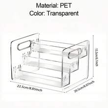 1pc 3-Tier Transparent Acrylic Cosmetic Storage Box, Large Capacity Makeup Display Rack, Desktop Drawer Organizer, Made Of Transparent Acrylic Material, Layered Design, Can Store Lipstick, Eye Cream, Cushion Powder, Lotion, Makeup Brushes - Clear - View 11