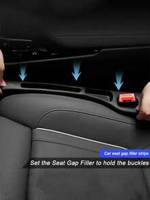 Car Seat Gap Filler Leather Seat Storage Box With Cup Holder Adjustable Seat Organizer Please Measure The Gap Between The Glove Box And The Front And Rear Seats Before Purchase To Ensure A Perfect Fit - A - View 2