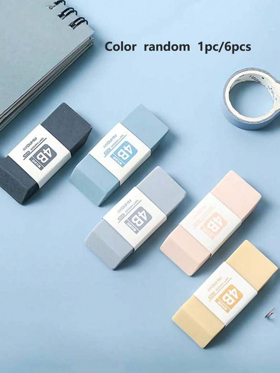 1pc Random Solid Color Eraser - Multicolor - View 1