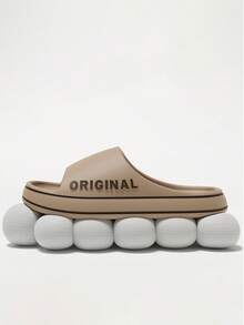 Men's Minimalist Summer Casual Soft Sole Indoor/Outdoor EVA Thick Sole Slip-On Slippers - Khaki - View 4