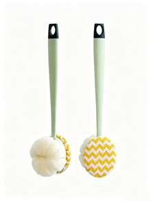 Double-Sided Bath Brush, Suitable For Body And Back Scrubbing (Long Handle, Soft Bristles) - Long Handle Bath Brush, Powerful Exfoliating Multi-Function Cleaning Brush, Soft Bristles, Non-Slip Handle, Suitable For Hard-To-Reach Areas - Multicolor - View 8