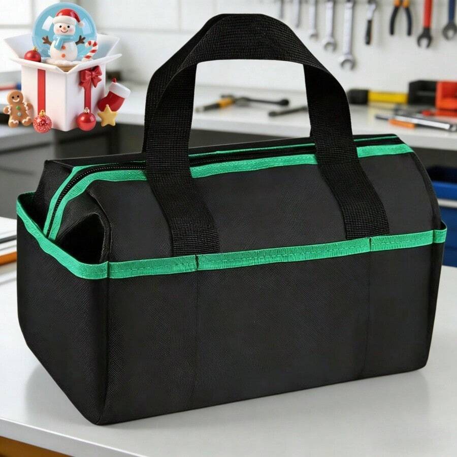 Upgraded (35.81 Cm) Tool Bag Organizer - No Tools Included, 14.1 Inch Toolbox, Multi-Compartment And Pocket Design, Zipper Closure - Thickened Structure, Suitable For Electricians, Plumbers, Daily Repairs, Industrial And Home Renovation,Travel Essential - Multicolor - View 1