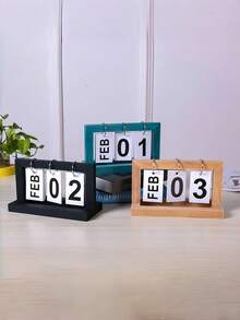 Creative Perpetual Calendar Desk Calendar Minimalist Creative Flip Calendar Home Living Room Dining Office Desk Durable Multipurpose Desktop Decoration Ornament Back To School Essential Housewarming Gift For Men And Women - A - View 8