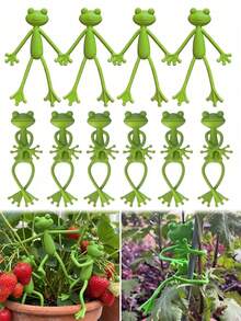 可移動青蛙造型植物架，適用於盆栽植物、多肉植物、小型綠植，適合客廳、陽台、戶外花盆，園藝裝飾，室內植物架 - 綠色 - 查看 2