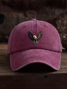 1pc Printed Baseball Cap With Flying Eagle Graphic, Suitable For Men's Outdoor Wear, Fashionable And Versatile, Hip-Hop Style, Design, Washable, With Distressed Effect - Multicolor - View 5