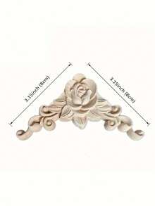 6pcs/Set Rose Flower Solid Wood Carved Wooden Decor, European Style Solid Wood Carved Wooden Decor, Unpainted Vintage Corner Flower Rose Flower Solid Wood Applique, Can Be DIY Painted For Decoration, Small Wooden Carved Applique, Triangular Wooden Corner Decor For Drawer, 3D Carved Exquisite Rose Flower Decorative Corner, Suitable For Furniture Cabinet Decoration, Decorating Drawer-Cabinet Door-Cornice-Cabinet-Photo Frame-Door Window-Furniture-Background Wall-Christmas-Halloween-Thanksgiving-Valentine's Day And Other Applique Decoration - A - View 9