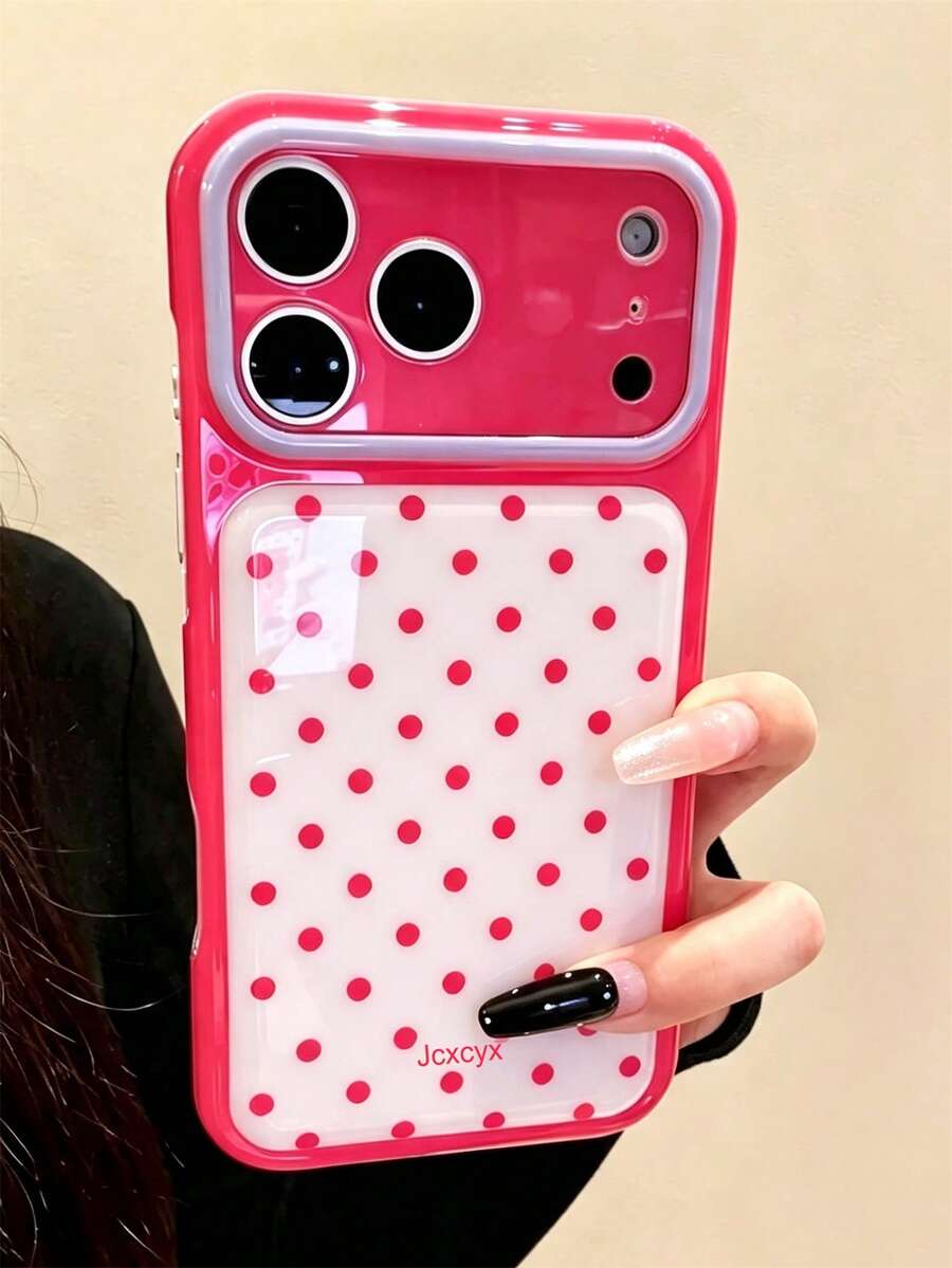 Casing Ponsel Motif Polkadot Lucu dengan Warna Kontras, Kompatibel dengan iPhone 17 Pro Max 17 Pro 17 16 Pro Max 16 Pro 16 15 Pro Max 15 Pro 14 Pro Max 14 Pro 13. Pelindung Belakang Lembut dan Anti Guncangan.