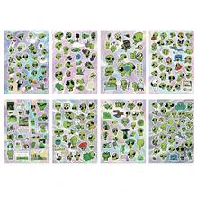 8pcs Cute Little Alien Die-Cut Stickers, Minimalist Adorable Waterproof Decals For Phone Case Packaging - Multicolor - View 6