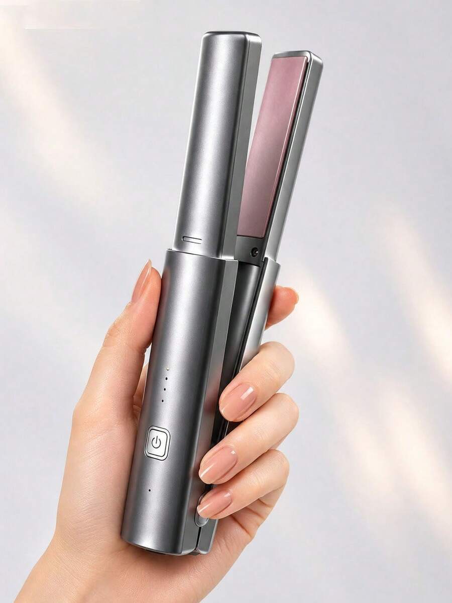SKYWORTH Alat Pelurus & Pengeriting Rambut Nirkabel Mini, Cocok untuk Rambut Halus, Setrika Datar Paduan Titanium, 3 Pengaturan Suhu, Dapat Diisi Ulang USB, Daya Tahan Baterai 50 Menit, Ciptakan Gaya Halus dan Keriting Bergelombang Lembut Kapan Saja