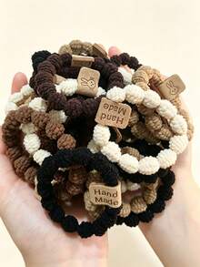 Solid Color Casual Versatile Daily Hair Scrunchie - Multicolor - View 12