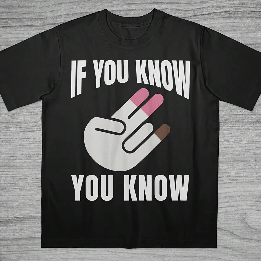 If You Know, T-Shirt, Inappropriate Shirt, Bold Statement, Humor For Adults, Sarcastic Ironic T-Shirt - Shape - View 1